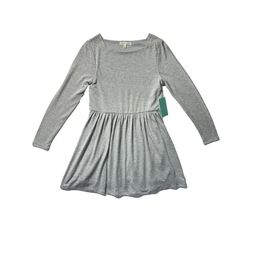 NWT!  Girl's Medium Copper Key Gray Silver Glitter A Line Knit Dress